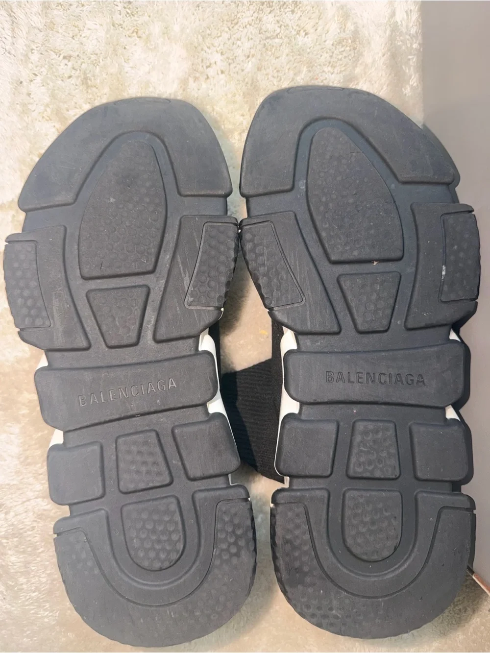Balenciaga Black and White Speed Trainer Sock Sneakers